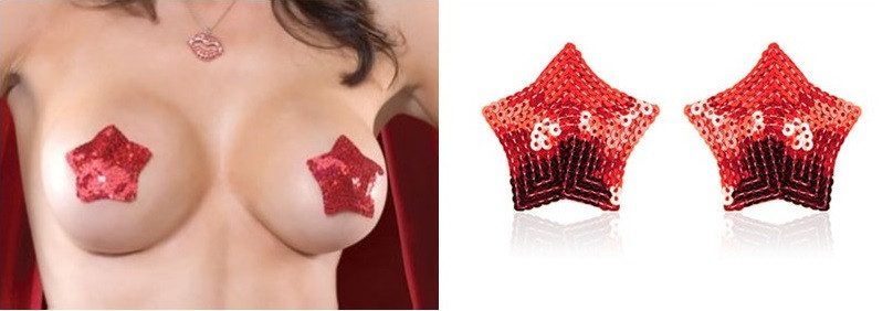 Наклейки на груди зірочки червоні 7см Київ - фото 2