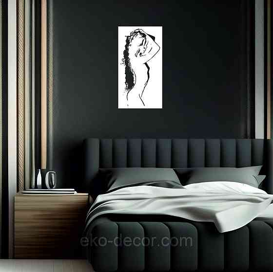 Декоративное настенное Панно «Силуэт женщины», Декор на стену 110*58 см, Белый Киев