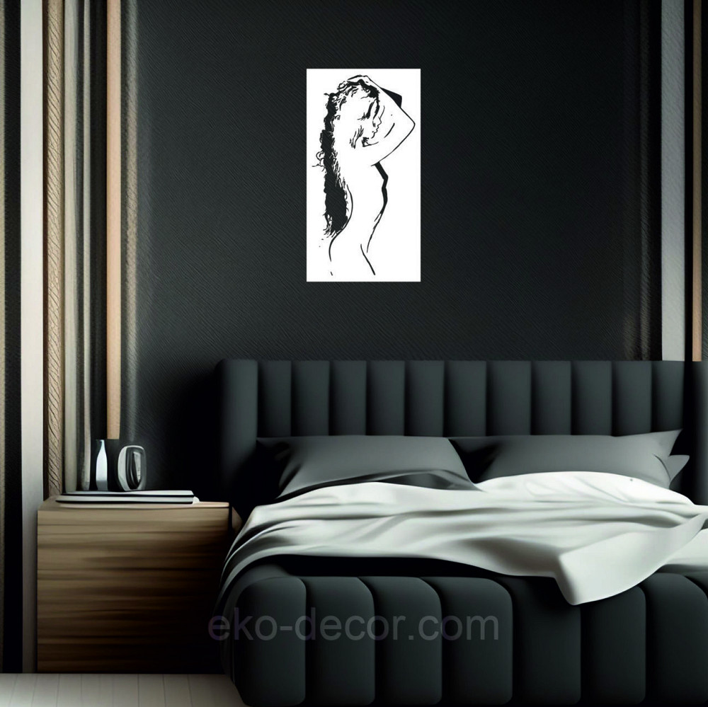 Декоративное настенное Панно «Силуэт женщины», Декор на стену 110*58 см, Белый Киев - изображение 6