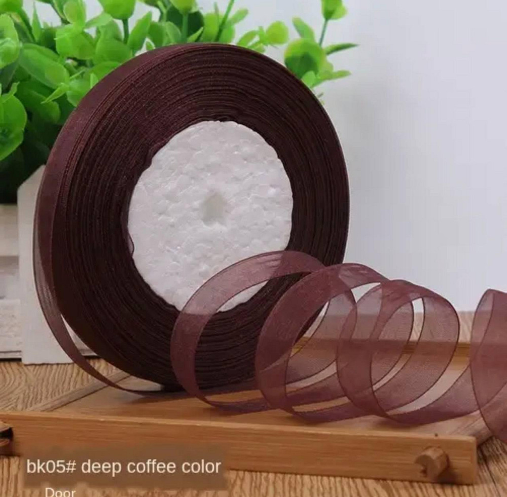 Лента органза, ширина 12 мм. цвет кофе Киев - изображение 1