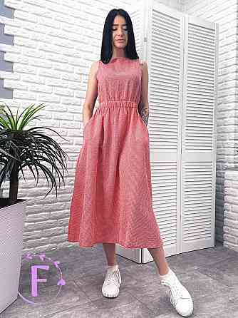 Довга літня сукня "Айріс" оптом | Норма и батал | Розпродаж моделі Червоний, 50-52 Київ