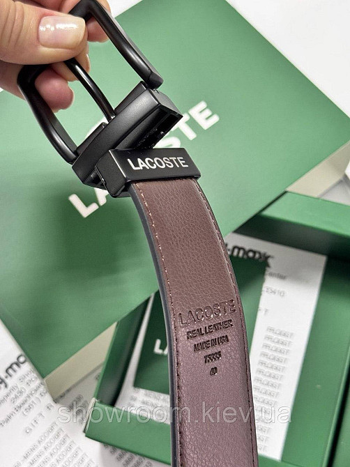 Чоловічий набір, ремінь із двома пряжками Lacoste (988-1) Київ - фото 3