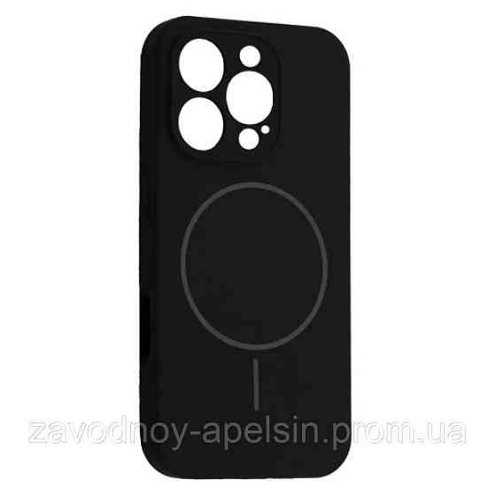 IPhone 14 Pro Чехол силиконовый микрофибра Магнит (черный) Одесса