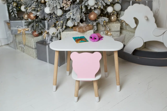 Дитячий столик Хмара та стільчик Ведмедик рожевий Вінниця