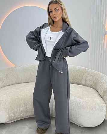 Женская стильная повседневная тройка из лого качественная дорогая двунитка. Графит, XS Одесса