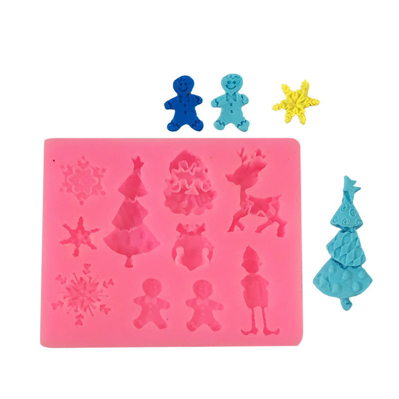 Молд силіконовий новорічний 77 на 65 мм рожевий Київ - фото 5