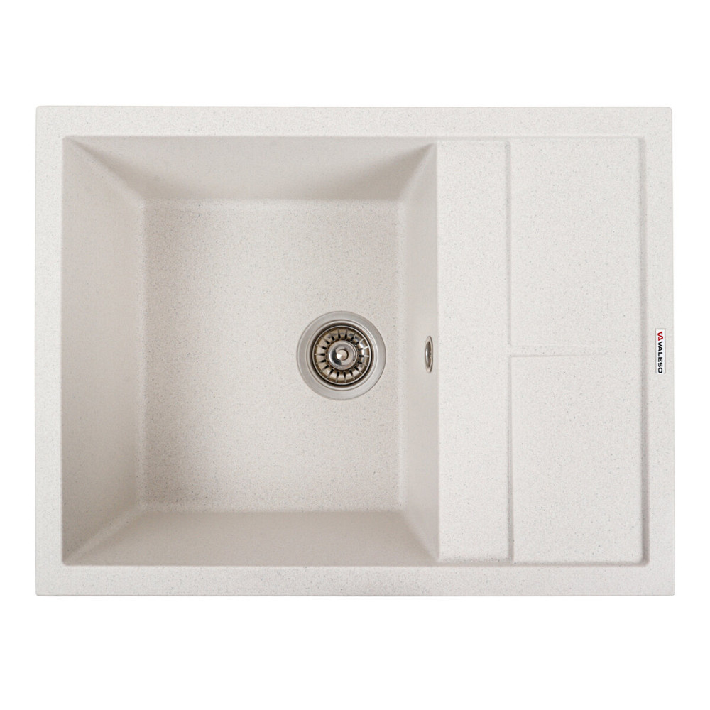 VALESO Гранітна мийка для кухні VALESO LOTOS 6550 матова Біла в крапку Коломия - фото 1