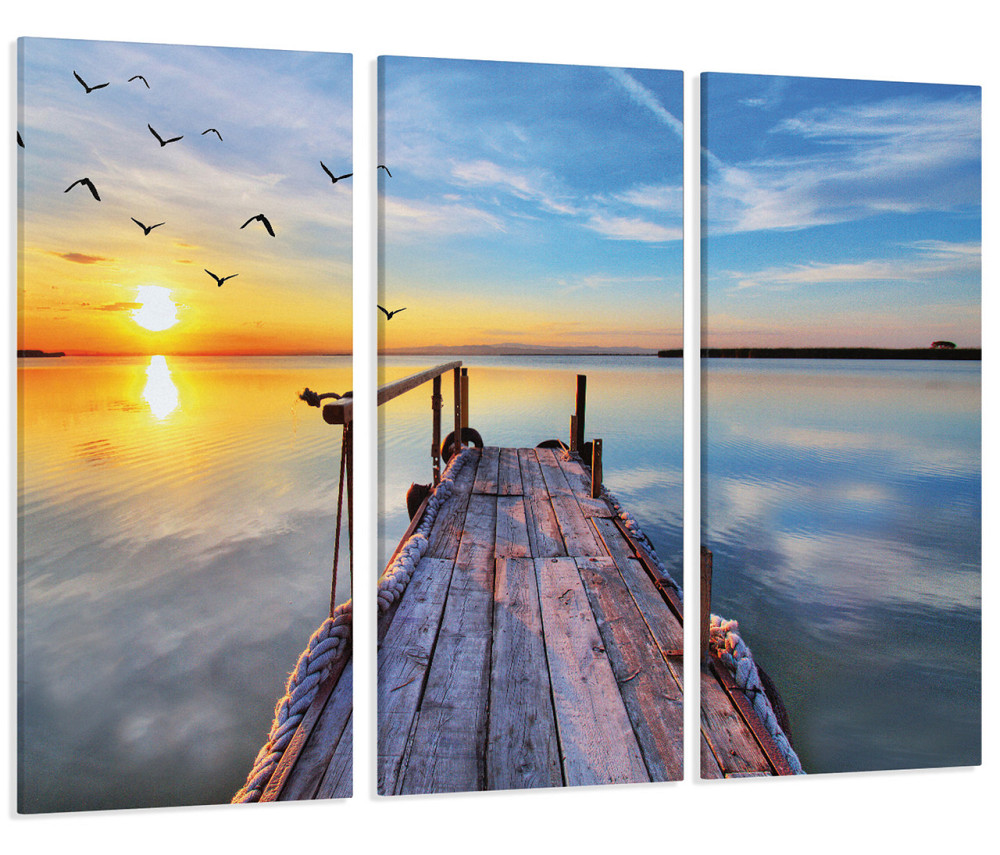 Модульная картина Природа Рассвет на пирсе Art-77_XXL 70x130 см Киев - изображение 1