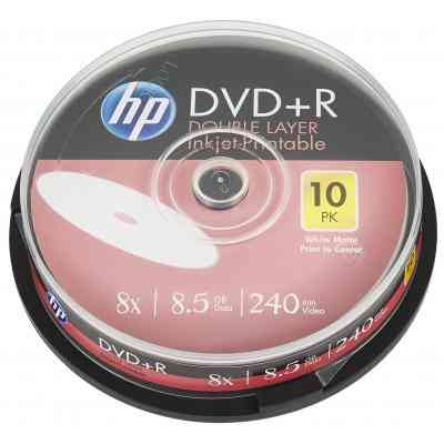 Диск DVD HP DVD+R 8.5GB 8X DL IJ PRINT 10шт Spindle (69306/DRE00060WIP-3) Винница