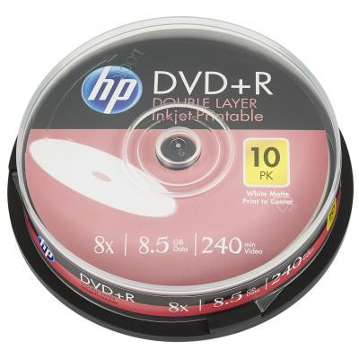Диск DVD HP DVD+R 8.5GB 8X DL IJ PRINT 10шт Spindle (69306/DRE00060WIP-3) Винница - изображение 1