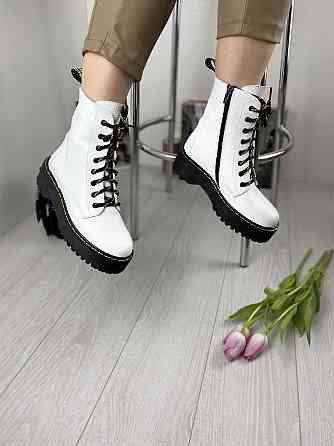 Черевики жіночі M.KRAFT білі натуральна шкіра висота 15 см розмір 37 (3128) Коломыя