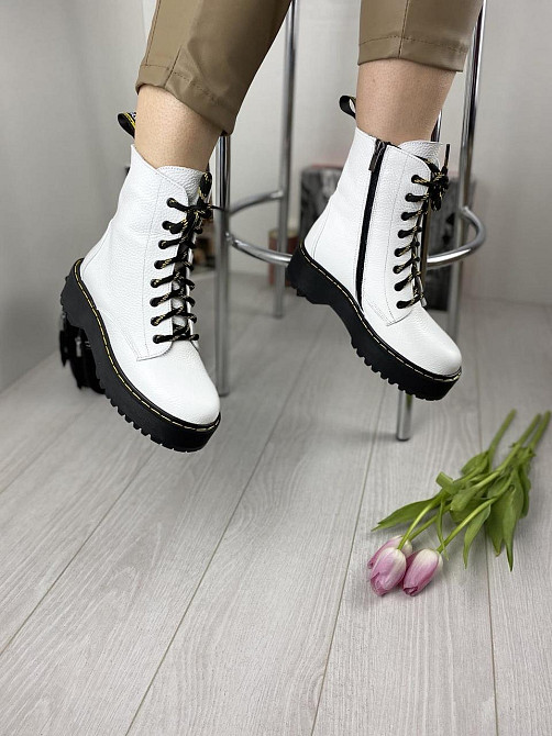 Черевики жіночі M.KRAFT білі натуральна шкіра висота 15 см розмір 37 (3128) Коломыя - изображение 6