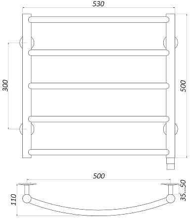 Рушникосушарка UNIO LD ЕU 500-500-5 BLK Драбинка Дуга електро чорна (000029422) Київ