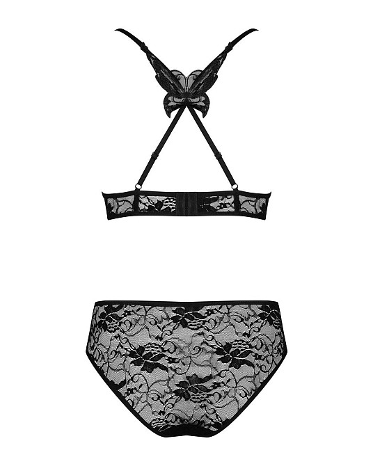 Комплект ажурный Obsessive Kokietta set Black S/M Sex Aura Київ - фото 8