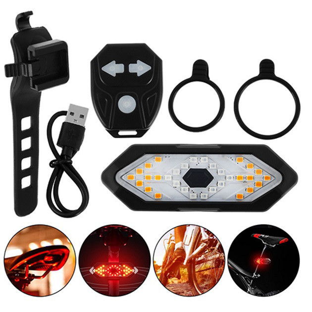 Ліхтар велосипедний на батарейках FY-1820, Стоп повороти на велосипед, DS-873 що перезаряджається Київ - фото 2