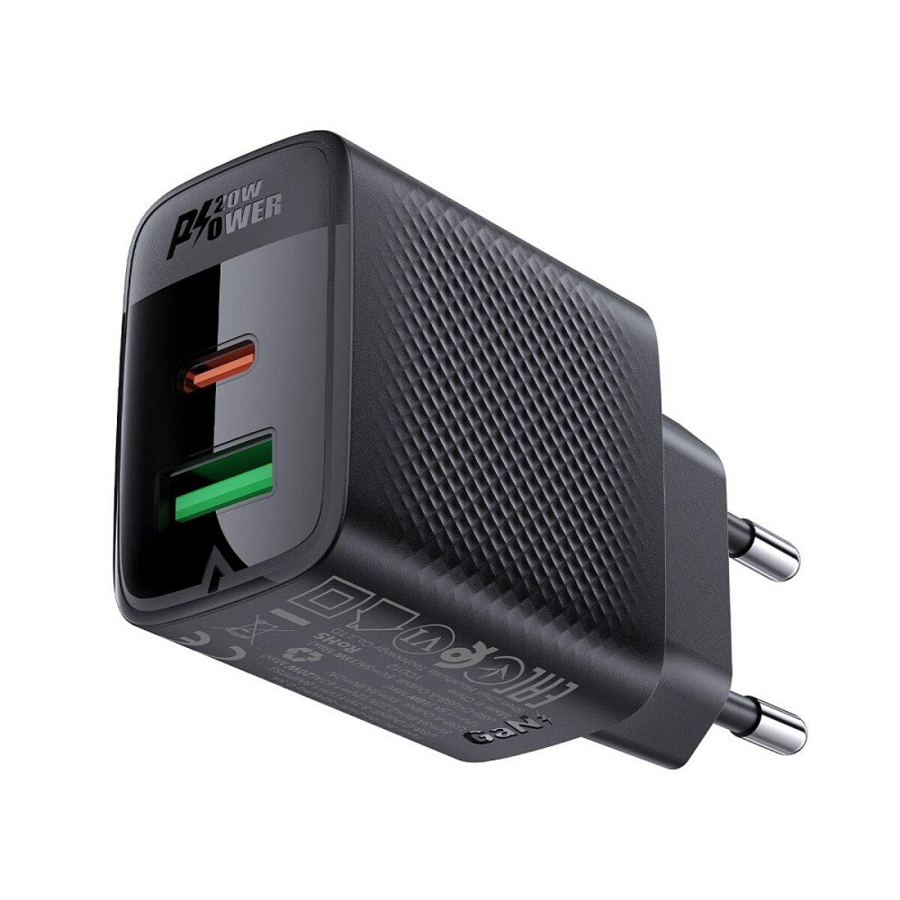 Мережевий зарядний пристрій ACEFAST A78 PD20W GaN charger Black 6974316283256 Одеса - фото 2