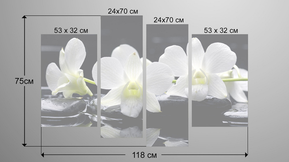 Модульна картина Квіти Орхідея Art-26_4 Київ - фото 3