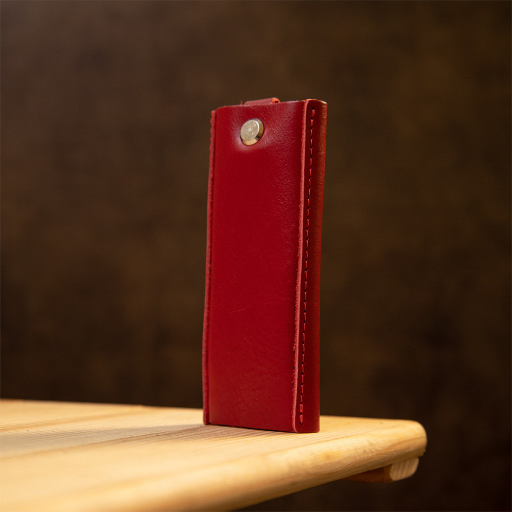 Яскрава шкіряна ключниця Червоний (GRANDE PELLE) Київ - фото 3