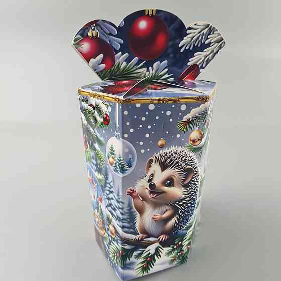 Новогодняя подарочная картонная упаковка для конфет (800грм) №214 