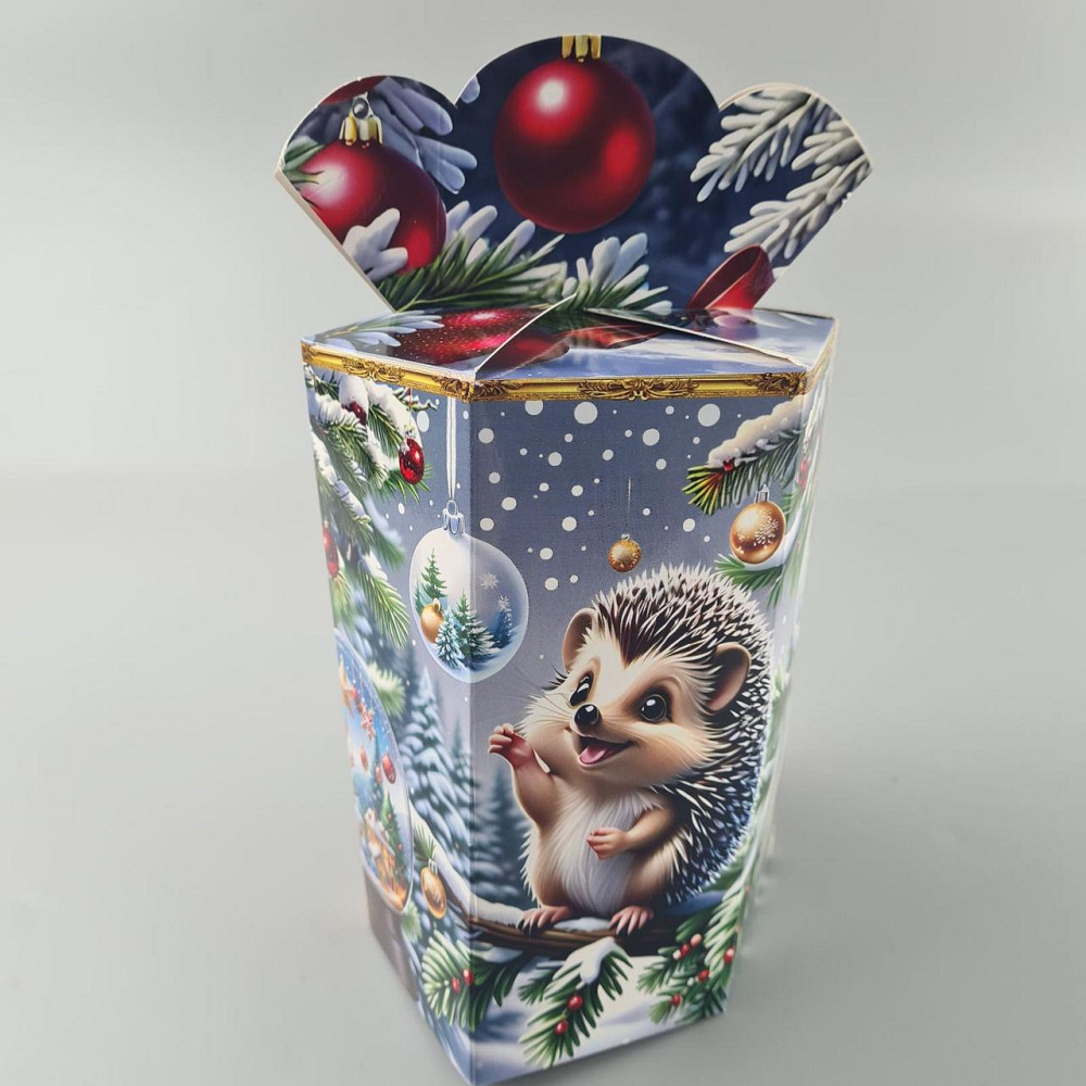 Новогодняя подарочная картонная упаковка для конфет (800грм) №214 