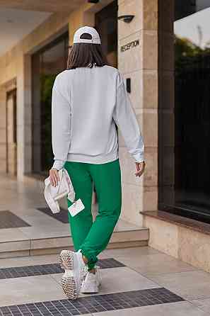 Спортивний жіночий костюм двонитка "Mason" | Норма і батал | Розпродаж моделі Зелений, 42-44 Київ
