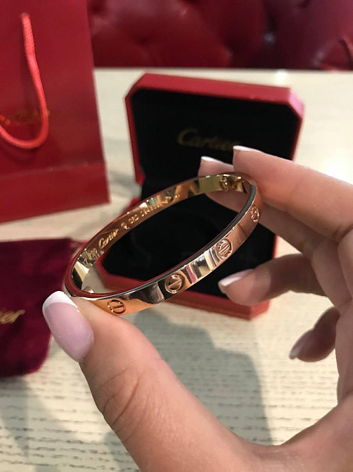 Cartier love браслет с отверткой в розовом золоте в коробке Картье / браслет розовое золото без камней Одесса - изображение 1