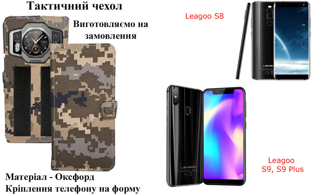 Тактический чехол для Hotwav Hyper 8 Pro, Hotwav Hyper 8 Ultra, крепится к снаряжению на липучке Киев - изображение 1