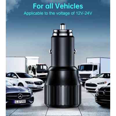 Зарядний пристрій Choetech car USB-A/USB-C 63W QC3.0/PD/PPS black (TC0010-BK) Вінниця