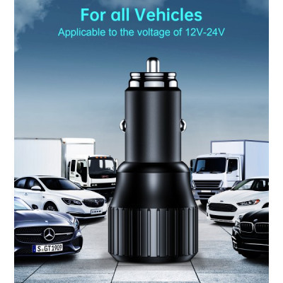 Зарядное устройство Choetech car USB-A/USB-C 63W QC3.0/PD/PPS black (TC0010-BK) Винница - изображение 4