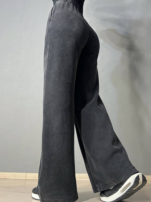 Брюки женские Fashion 771-3 палаццо спортивные вареные тай-дай черные, черный, M Киев - изображение 11