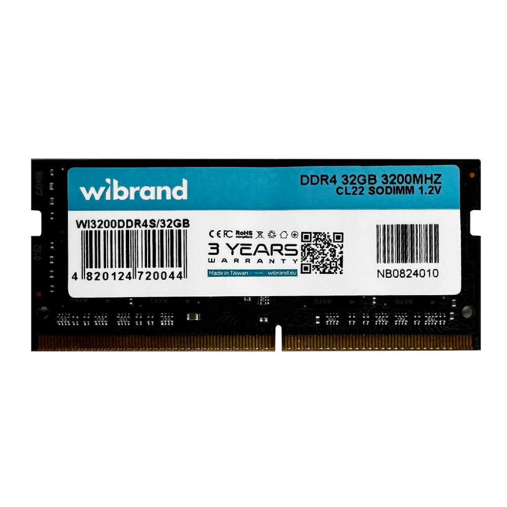 Оперативна пам'ять DDR4 Wibrand 32GB 3200MHz CL22 SODIMM Київ - фото 1