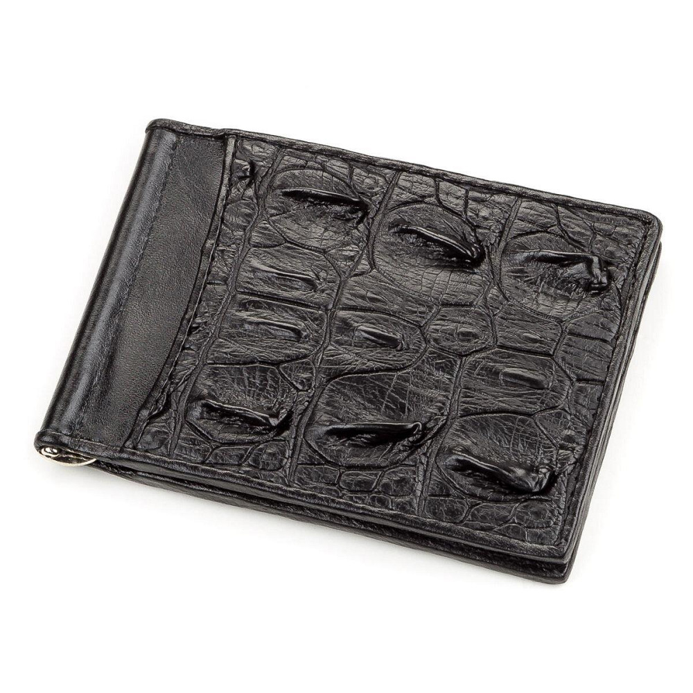 Зажим CROCODILE LEATHER 18169 из натуральной кожи крокодила Черный Киев - изображение 9