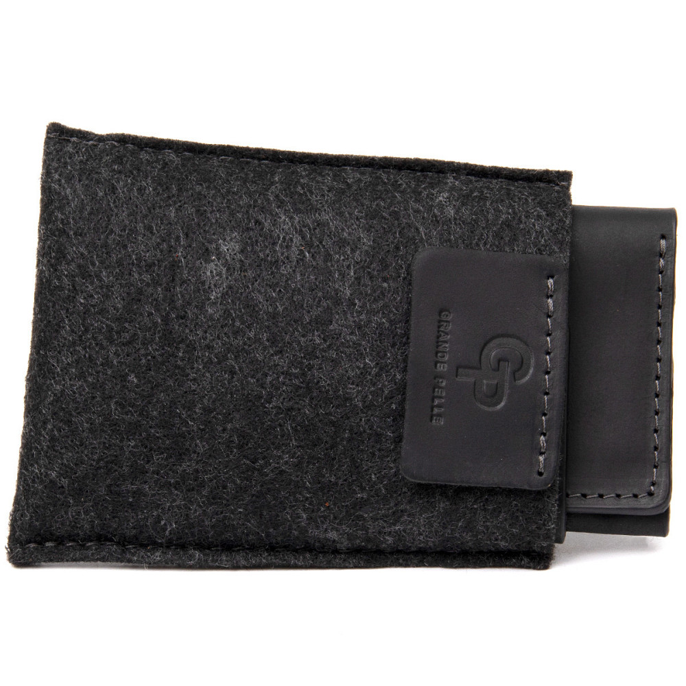 Шкіряна візитниця Чорний (GRANDE PELLE) Київ - фото 1