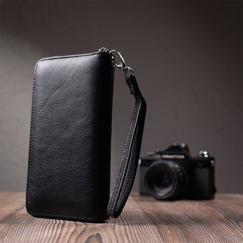 Красивый клатч унисекс на одно отделение из натуральной кожи ST Leather 22697 Черный Киев - изображение 2