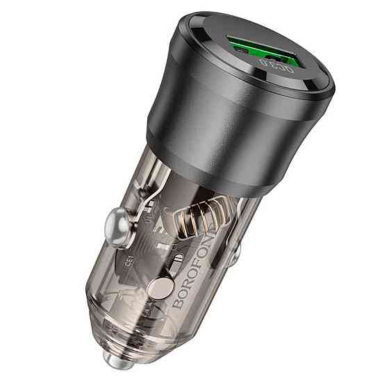 Автомобільний зарядний пристрій BOROFONE BZ23 Noble single-port QC3.0 Transparent Black 6941991106903 Одеса