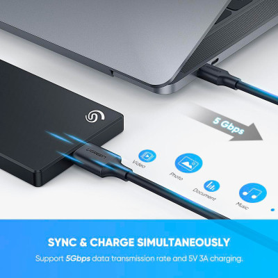 Дата кабель USB-C 3.1 to Micro USB 3.0 1.0m 3A US312 black Ugreen (20103) Винница - изображение 10