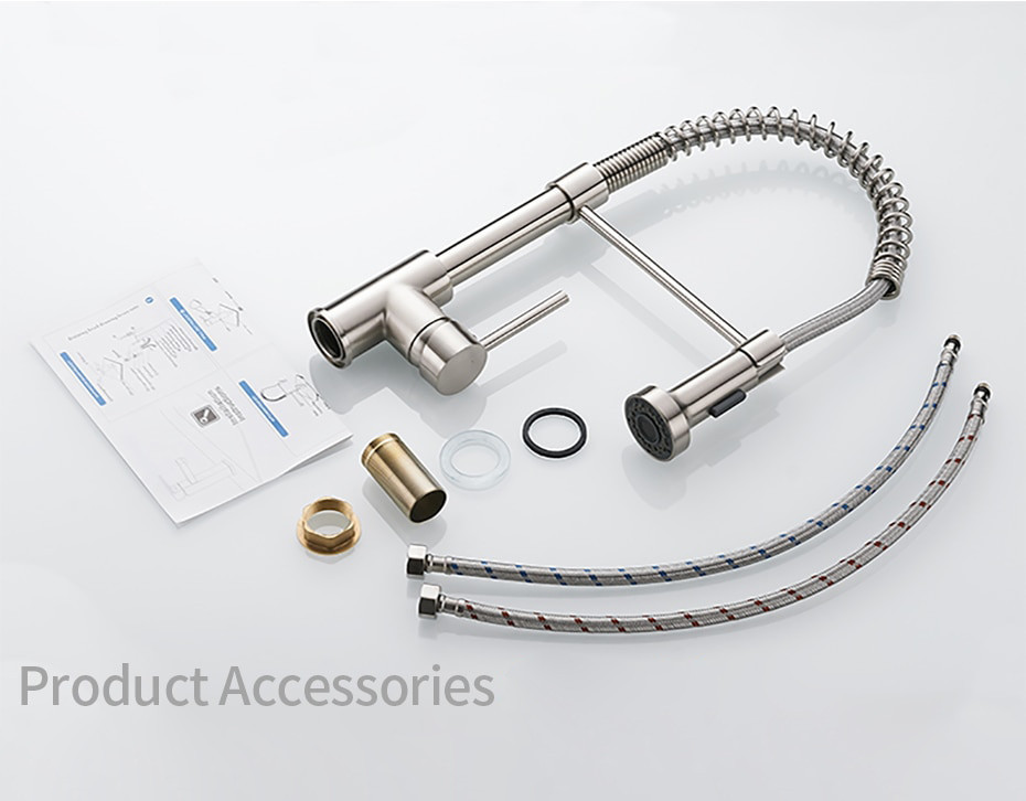 Гибкий кухонный смеситель с выдвижным сливом и рычагом сбоку RESTEQ. Смеситель для кухни Киев - изображение 7