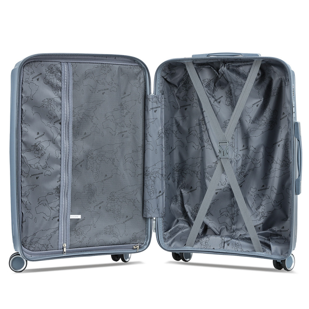 Валіза поліпропіленова MADISSON 51103 велика 77 см сіро-синя Київ - фото 20