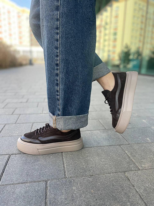 Кеди жіночі M.KRAFT коричневі шкіра+замша весна-осінь розмір 37-40 (21605) Коломыя - изображение 13