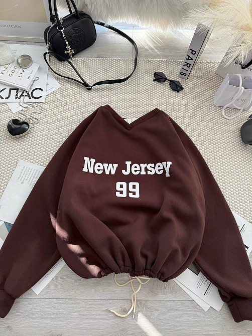 Унисекс базовый стильный свитшот трехнить на флисе Шоколад Одесса - изображение 1