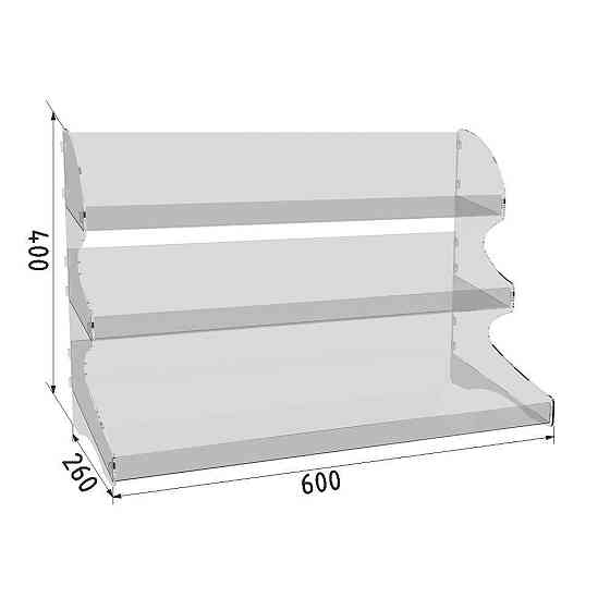 Підставка вітрина EKOSTAR під батончики настільна 600х260х400 Київ