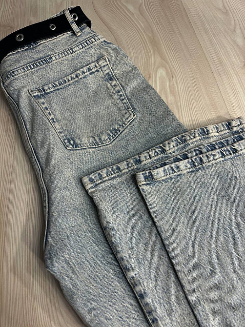 Джинси жіночі LIUZIN 1360 wide leg широкі палаццо з ременем великі розміри довгі блакитні, блакитний Одеса - фото 7