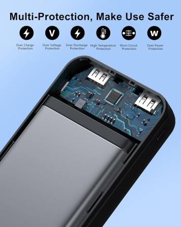 Портативний зарядний пристрій Power Bank, 2 шт., 16000 мАг, швидка зарядка 3A, найтонший акумуляторний блок, зарядний пристрій Київ