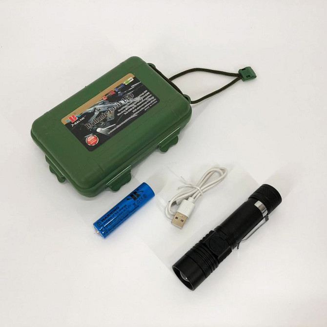 Ліхтарик на USB зарядкою для дому, Військовий армійський ліхтар нашоломний, Надпотужний ліхтар лід LN-52 Львів - фото 10