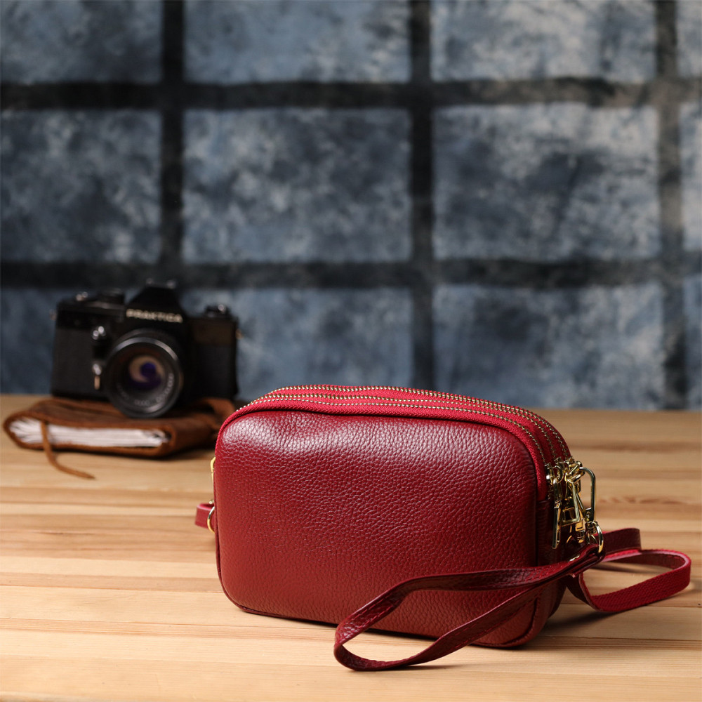 Сумка на три відділення для жінок з натуральної шкіри Vintage 22889 Київ - фото 10