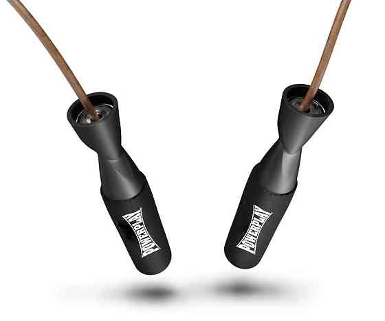 Скакалка шкіряна PowerPlay 4214 Leather Jump Rope Чорна 2.75 см. Київ