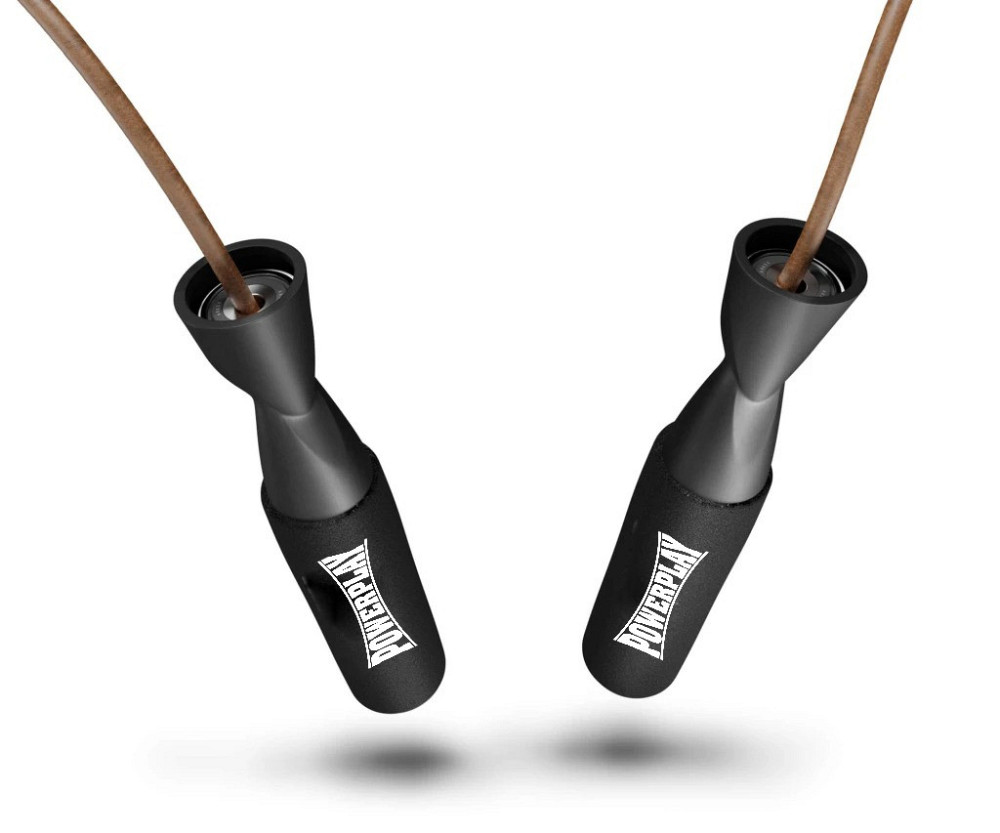 Скакалка шкіряна PowerPlay 4214 Leather Jump Rope Чорна 2.75 см. Київ - фото 2