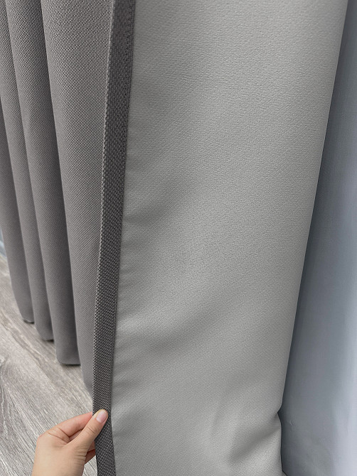Комплект готових штор VR-Textil Льон-блекаут № 1797ш Сірий 100х270см 2 шт (31-830) Київ - фото 15