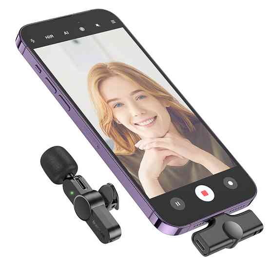 Беспроводная микрофонная система BOROFONE BFK12 Trophy lavalier wireless digital microphone iP Black Одесса
