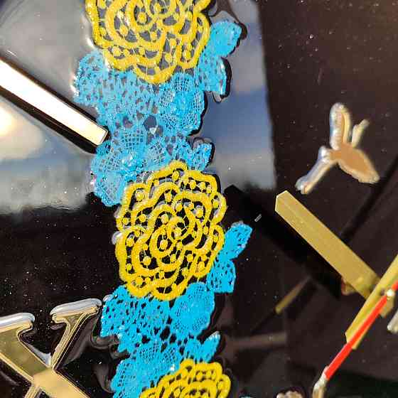 Годинник настінний 40 см з епоксидної смоли Дніпро